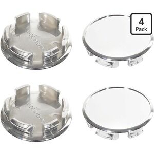 4Pcs Open End Plus Plug Center Caps for EZ Lube Outer 56.5mm(2.22in) Chrome